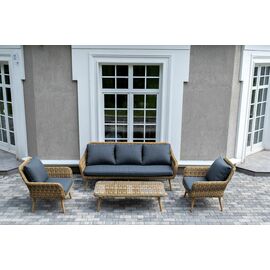 "Палермо" лаунж-зона из искусственного ротанга, цвет соломенный | Интернет магазин мебели и декора LifeDekor