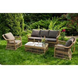 "Гранд Латте" лаунж-зона из искусственного ротанга, цвет соломенный | Интернет магазин мебели и декора LifeDekor