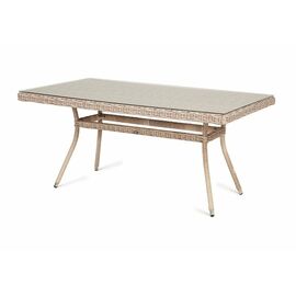 "Латте" плетеный стол из искусственного ротанга 160х90см, цвет бежевый | Интернет магазин мебели и декора LifeDekor