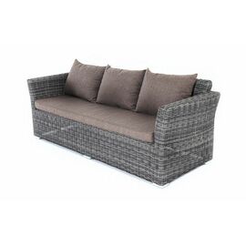 "Капучино" диван из искусственного ротанга трехместный, цвет графит | Интернет магазин мебели и декора LifeDekor