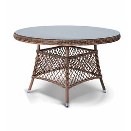 "Эспрессо" плетеный круглый стол, диаметр 118 см, цвет коричневый | Интернет магазин мебели и декора LifeDekor