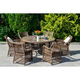 "Эспрессо–150 L" обеденная группа плетеная, цвет коричневый | Интернет магазин мебели и декора LifeDekor