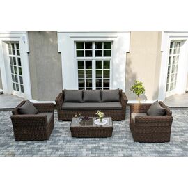 "Капучино" лаунж-зона из искусственного ротанга, цвет коричневый | Интернет магазин мебели и декора LifeDekor