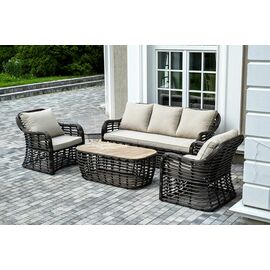 "Ницца" лаунж-зона из искусственного ротанга, цвет бронзовый | Интернет магазин мебели и декора LifeDekor