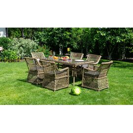 "Латте" обеденная группа плетеная, цвет соломенный | Интернет магазин мебели и декора LifeDekor