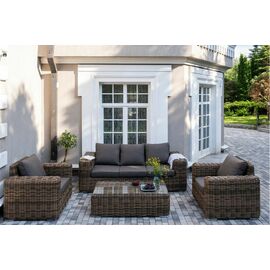 "Палермо" лаунж-зона из искусственного ротанга, цвет соломенный | Интернет магазин мебели и декора LifeDekor