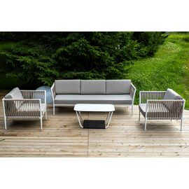 "Касабланка" лаунж-зона плетеная из роупа 5-местная, цвет бежевый | Интернет магазин мебели и декора LifeDekor