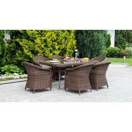 "Эспрессо" обеденная группа плетеная, цвет коричневый | Интернет магазин мебели и декора LifeDekor