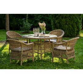 "Дольче" обеденная группа из искусственного ротанга, цвет соломенный | Интернет магазин мебели и декора LifeDekor