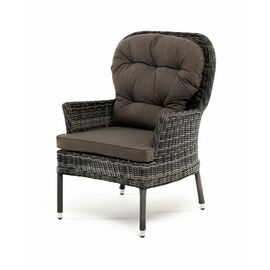 "Алиса" кресло плетеное, цвет графит с подушками | Интернет магазин мебели и декора LifeDekor