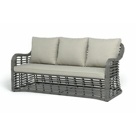 "Ницца" диван из искусственного ротанга трехместный, цвет серый | Интернет магазин мебели и декора LifeDekor