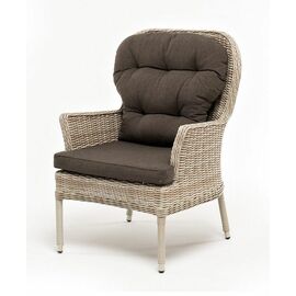 "Алиса" кресло плетеное, цвет бежевый с подушками | Интернет магазин мебели и декора LifeDekor