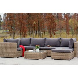 "Лунго" трансформирующаяся лаунж-зона из искусственного ротанга, цвет соломенный | Интернет магазин мебели и декора LifeDekor