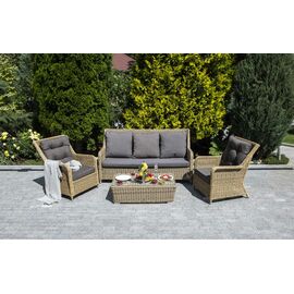 "Гляссе" лаунж-зона из искусственного ротанга, цвет соломенный | Интернет магазин мебели и декора LifeDekor