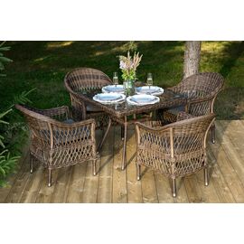 "Сицилия" обеденная группа плетеная, цвет коричневый | Интернет магазин мебели и декора LifeDekor