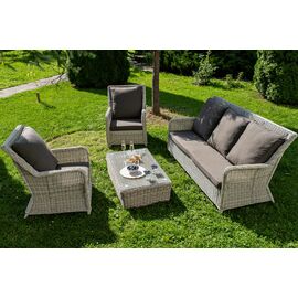 "Гляссе" лаунж-зона из искусственного ротанга, цвет бежевый | Интернет магазин мебели и декора LifeDekor