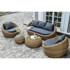 "Барселона" лаунж-зона из искусственного ротанга, цвет соломенный | Интернет магазин мебели и декора LifeDekor