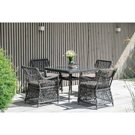 "Айриш" обеденная группа плетеная на 4 персоны, цвет графит | Интернет магазин мебели и декора LifeDekor