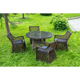 "Доппио" обеденная группа плетеная, цвет коричневый | Интернет магазин мебели и декора LifeDekor