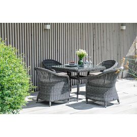 "Фредо" обеденная группа плетеная, цвет графит | Интернет магазин мебели и декора LifeDekor