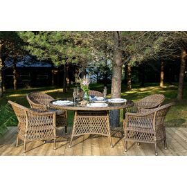 "Эспрессо–150 S" обеденная группа плетеная, цвет коричневый | Интернет магазин мебели и декора LifeDekor