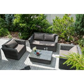 "Капучино Сингл" лаунж-зона из искусственного ротанга, цвет графит | Интернет магазин мебели и декора LifeDekor