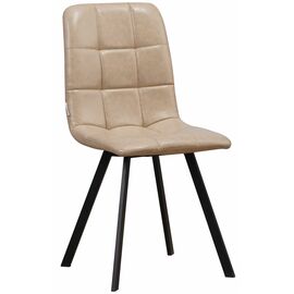 Стул LUCAS экокожа латте, каркас квадрат черный | Интернет магазин мебели и декора LifeDekor