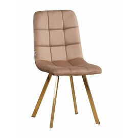 Стул LUCAS велюр карамель, каркас квадрат золото | Интернет магазин мебели и декора LifeDekor