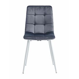 Стул CHILE велюр темно-серый, каркас белый | Интернет магазин мебели и декора LifeDekor