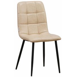 Стул LUCAS экокожа бежевый, каркас круглый черный | Интернет магазин мебели и декора LifeDekor