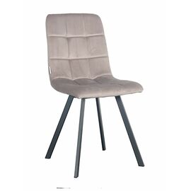 Стул LUCAS велюр серо-бежевый, каркас квадрат черный | Интернет магазин мебели и декора LifeDekor