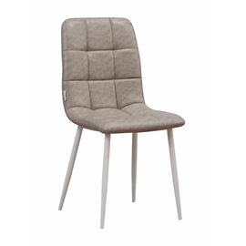 Стул LUCAS экокожа кэмел, каркас круглый белый | Интернет магазин мебели и декора LifeDekor