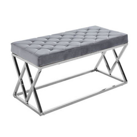 jacqueline велюр серая, хром | Интернет магазин мебели и декора LifeDekor