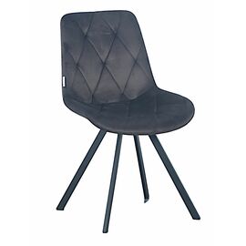 Стул GUSTAF 360 велюр темно-серый, каркас черный | Интернет магазин мебели и декора LifeDekor