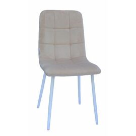 Стул LUCAS велюр пудрово-розовый, каркас круглый белый | Интернет магазин мебели и декора LifeDekor