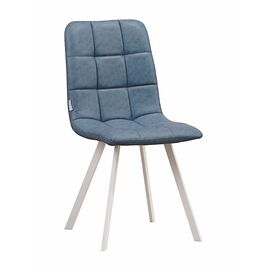 Стул LUCAS экокожа голубой, каркас квадрат белый | Интернет магазин мебели и декора LifeDekor