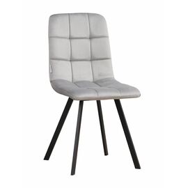 Стул LUCAS велюр серый, каркас квадрат черный | Интернет магазин мебели и декора LifeDekor