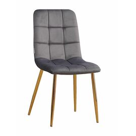 Стул LUCAS велюр графит, каркас круглый золотой | Интернет магазин мебели и декора LifeDekor