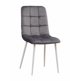 Стул LUCAS велюр графит, каркас круглый белый | Интернет магазин мебели и декора LifeDekor