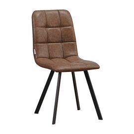 Стул LUCAS экокожа светло-коричневый, каркас квадрат черный | Интернет магазин мебели и декора LifeDekor