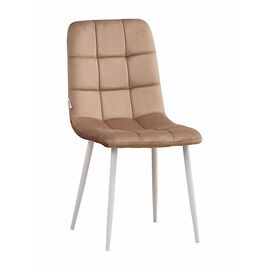 Стул LUCAS велюр карамель, каркас круглый белый | Интернет магазин мебели и декора LifeDekor