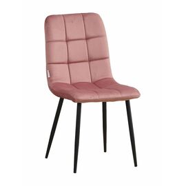 Стул LUCAS велюр пыльно-розовый, каркас круглый черный | Интернет магазин мебели и декора LifeDekor