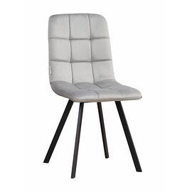 Стул LUCAS велюр темно-серый, каркас квадрат черный | Интернет магазин мебели и декора LifeDekor