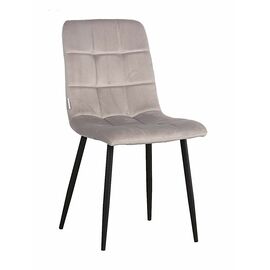 Стул LUCAS велюр серо-бежевый, каркас круглый черный | Интернет магазин мебели и декора LifeDekor