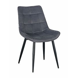 Стул RICHARD велюр темно-серый, каркас черный | Интернет магазин мебели и декора LifeDekor