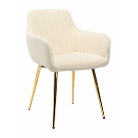 Стул GRATTA букле белый, каркас золото | Интернет магазин мебели и декора LifeDekor