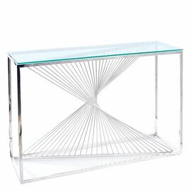 Консольный столик BARBARA стекло 120*40*78, каркас хром | Интернет магазин мебели и декора LifeDekor