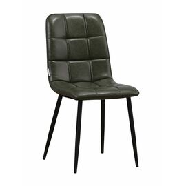Стул LUCAS экокожа зеленый, каркас круглый черный | Интернет магазин мебели и декора LifeDekor