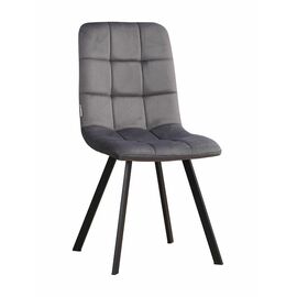 Стул LUCAS велюр графит, каркас квадрат черный | Интернет магазин мебели и декора LifeDekor
