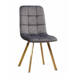 Стул LUCAS велюр графит, каркас квадрат золото | Интернет магазин мебели и декора LifeDekor
